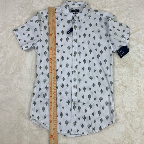 George Men's Slim Fit Cactus Print Button Down Shirt Size XS (30-32) NWT - Picture 4 of 11